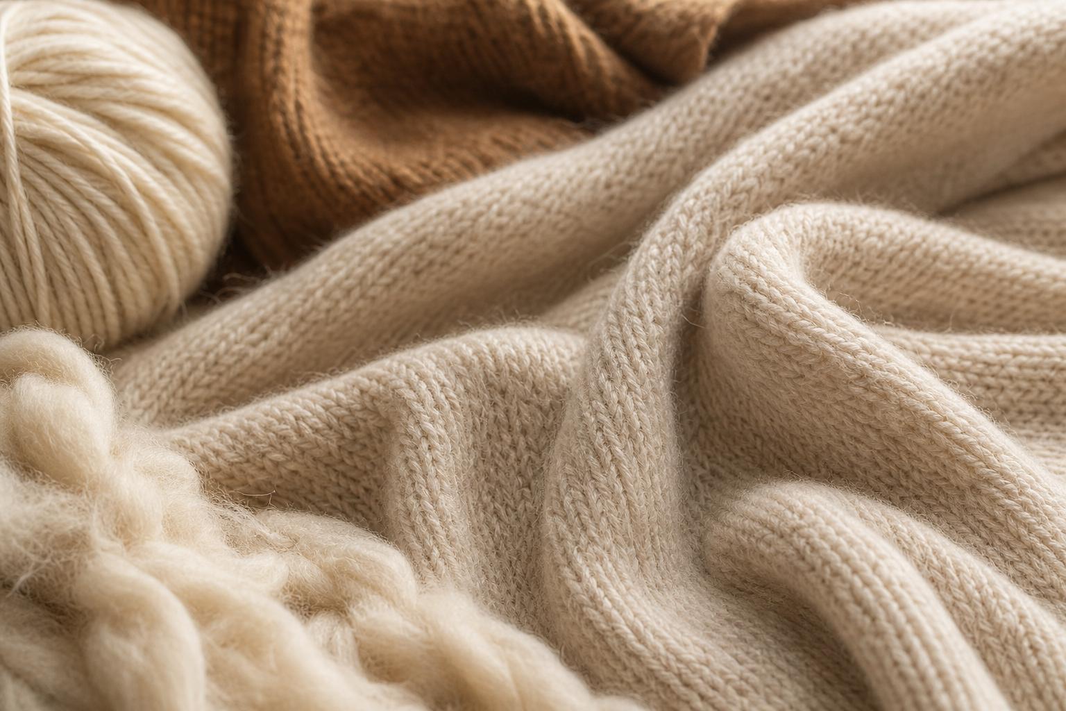 Macro detail of premium merino wool