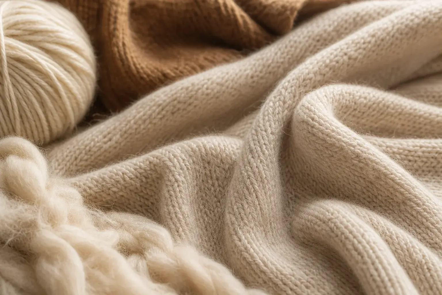Macro detail of premium merino wool